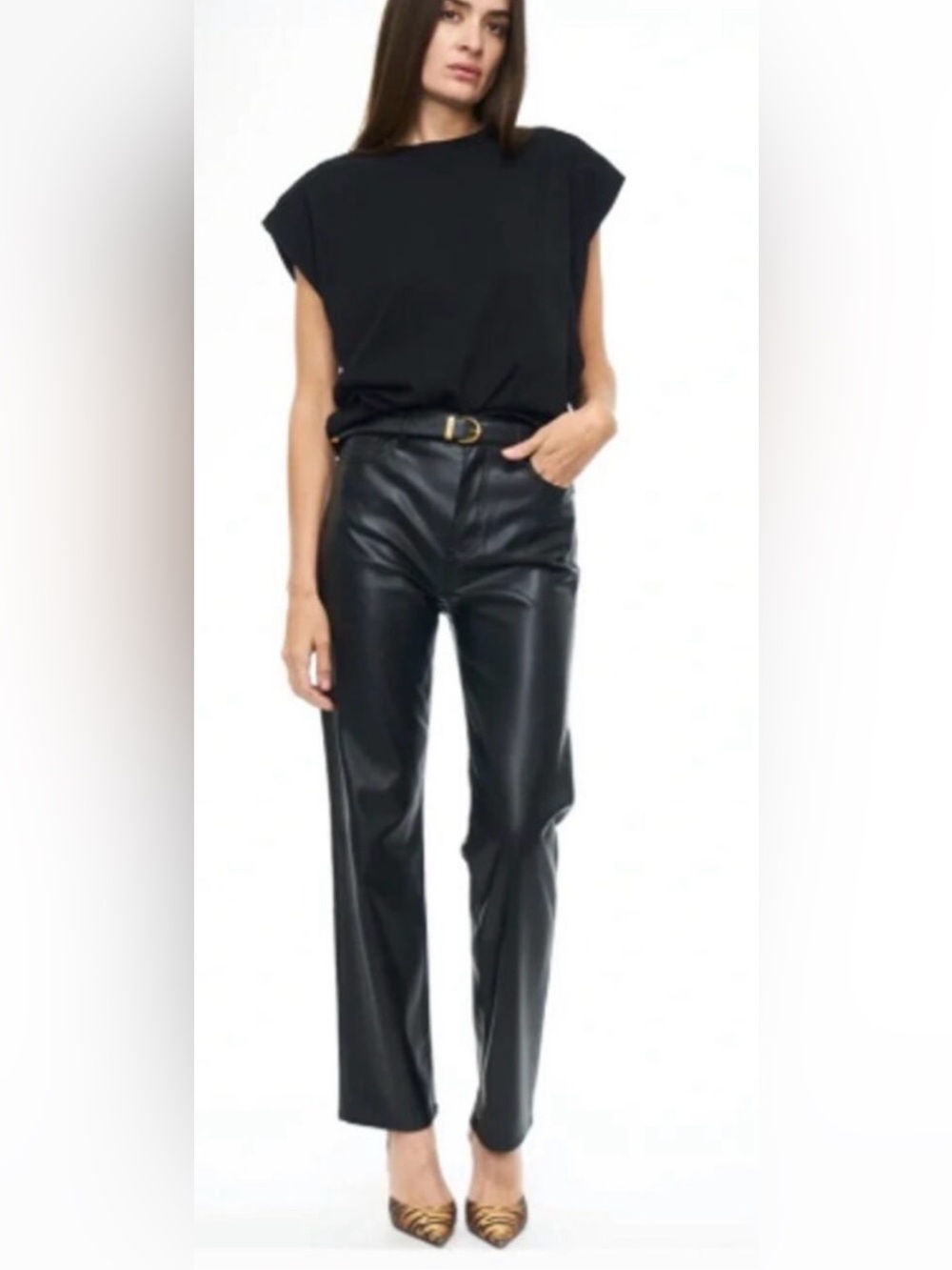 NWT Pistola Cassie Super High Rise Straight Slate Black Sz. 27